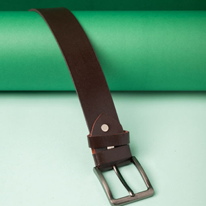 Ceintures unisexes en cuir de vachette véritable avec boucle lisse en métal, ceintures à trous pour hommes, ceintures en cuir véritable du Pakistan - Product Image 4