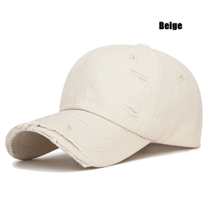 Gorra de Béisbol Estilo Vintage Desgastado, Unisex, 6 Paneles, Ajustable, de Algodón, Color Gris Sólido, Estilo Casual - Product Image 4