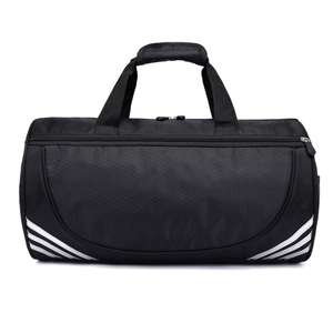 Unisex <b>Heavy</b> <b>Duty</b> Athletic Gym Duffle Bag Front Zipper Pocket Three Stripe Accent Detachable Shoulder Strap Custom OEM Wholesale - Product Image 2