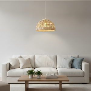 Pantalla de Lámpara de Mimbre y Ratán Estilo Bohemio Vintage, Artesanal, Económica, Venta al Por Mayor para Sala de Estar y Dormitorio - Product Image 5