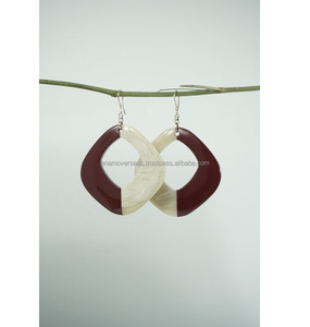 Natural Buffalo Horn Drop <b>Earrings</b> Handmade Boho Fashion Jewelry for Women - Product Image 1