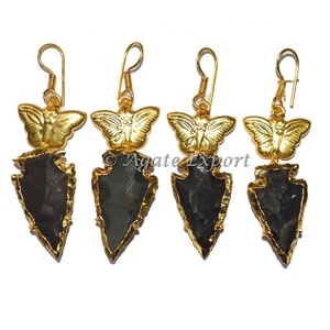 Boucles d'oreilles unisexes classiques avec pierres précieuses, agate, cristal et strass, serties de griffes, au design élégant pour les occasions d'anniversaire - Product Image 3