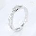 Anillo de Moissanita de Corte Redondo de 0.55 TW, Banda Cruzada, Media Eternidad, Apilable, Banda a Juego, Banda Infinita para Mujer, Oro Blanco de 14K, para Boda - Product Image 3