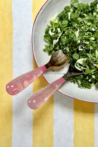 ชุดเซิฟเวอร์สลัดที่จับทำจากเรซินควายธรรมชาติ2ชิ้นสำหรับเครื่องครัวหลากสีลายหมุนหินอ่อน - Product Image 2