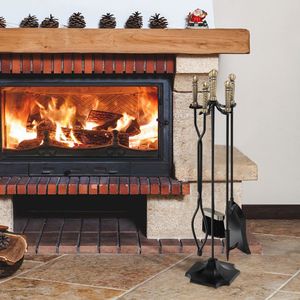 Set di 5 Utensili per Caminetto in Metallo da 31 Pollici con Supporto, Include Accessori Essenziali per un'Atmosfera Accogliente - Product Image 5