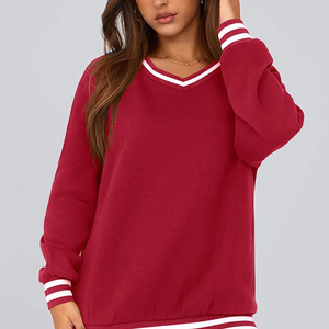 Sudadera de Forro Polar Grueso para Mujer, Cuello Redondo, Talla Grande, con Logotipo Personalizado, Ropa Casual de Calle, Sudadera de Invierno - Product Image 4