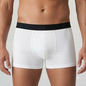 Fabrication OEM ODM, caleçons pour hommes en coton respirant, tissu côtelé lisse, ajustement flexible, ceinture imprimée, emballage personnalisé - Product Image 6