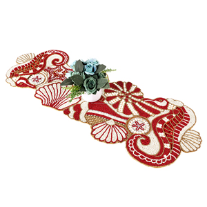 ผ้าปูโต๊ะสีทึบสำหรับงานแต่งงานงานเลี้ยงวันเกิดผ้าคาดโต๊ะประดับด้วยลูกปัดดีไซน์ล่าสุด - Product Image 1