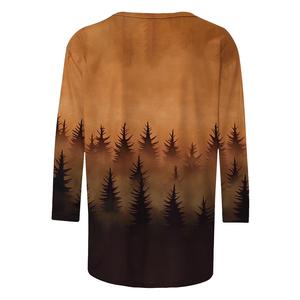 T-shirt décontracté en tricot pour femme grande taille, style western cowboy, col rond, manches 3/4, boutons, épaules tombantes, de Bangladesh Apparel - Product Image 6