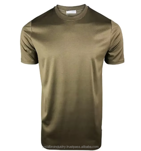 Camisetas de algodón mercerizado de alta calidad para hombre, camisetas con logotipo personalizado de fábrica OEM, camisetas regulares mercerizadas de primera calidad para hombre al por mayor - Product Image 6