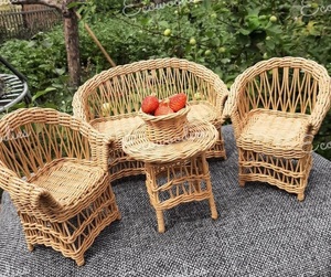 Wicker mía mây tre Sofa ghế Ottoman nhà hàng thiết lập ngoài trời Vườn phòng khách sofa - Product Image 1