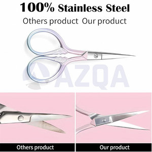 Tijeras de Aseo Facial Multifuncionales de Acero Inoxidable, Hoja Recta con Punta Afilada para Cejas, Nariz, Vello y Bigote - Product Image 3