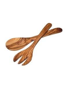 Ensemble de serveurs à salade en bois de qualité supérieure pour les événements de Noël et de la Saint-Valentin, vaisselle, ustensiles à salade, décoration de table - Product Image 1