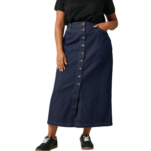 กระโปรงยีนส์ผู้หญิงไซส์ใหญ่ ตัวอย่างผ้าฟรี ขายส่ง ปรับแต่งได้ คุณภาพดีที่สุด - Product Image 1