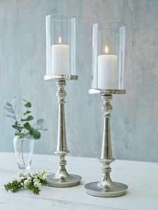 Golden Customized Aluminium <b>Candle</b> Holder Metal <b>Candle</b> Stand With Glass Chimney For Home & Event Decor <b>Wedding</b> Centerpiece - Product Image 2