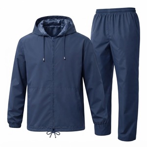 Conjunto Deportivo para Hombre, Estilo Urbano, con Capucha, Resistente al Viento, 100% Nailon, Chaqueta con Cierre y Pantalones Largos, Ligero, Color Sólido, Casual - Product Image 5