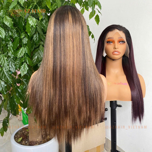 Super Bone Straight Trendy Color AZ07 Paquetes de cabello humano y cierre 100% Cabello crudo vietnamita y Peluca de moda de precio barato - Product Image 5