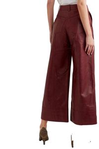 Culottes en cuir véritable faites à la main Pantalons en cuir marron pour femmes Pantalons de yoga - Product Image 2