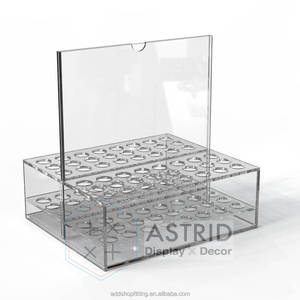 Custom Logo Luxury Eco-Friendly Transparent/Rose Gold Acrylic Paintbrush Display Holder Size Holes for Retail Shops-Water - Product Image 4
