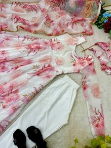 Ensemble robe Anarkali et dupatta style indien pakistanais, imprimé numérique, pour femme, prêt-à-porter, prix de gros - Product Image 2