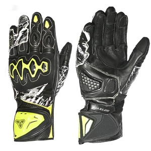 Gants de course de moto longs pour hommes, gants d'équitation en cuir pour motocross et cross avec écran tactile imperméable - Product Image 1