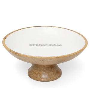 Cuenco de madera de mango pequeño decorativo para el hogar moderno a un precio económico, cuenco de fruta con estampado Natural DE LA India - Product Image 2