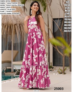 Robe longue en rayonne à taille naturelle, imprimé floral brodé, style moderne et charme côtier - Product Image 2