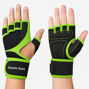 Hot Selling Anti Slip Palm Protector Fingerless Neoprene Gloves Black Color Gym Crossfit Bodybuilding Unisex Heavy Deadlifts - Product Image 5