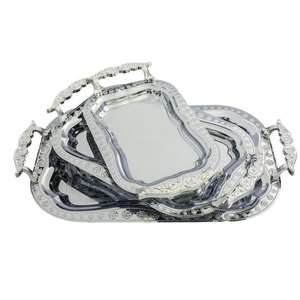 ถาดเสิร์ฟทองเหลืองดีไซน์เนอร์ งานละเอียดประณีต ปรับแต่งได้สำหรับรอมฎอนและงานแต่งงาน เหมาะสำหรับตกแต่งห้องครัวและห้องรับประทานอาหารระดับไฮเอนด์ - Product Image 1