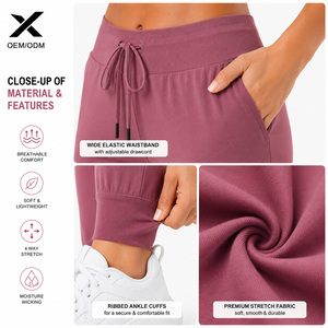 Pantalones Deportivos X Sports City para Mujer, Corte Ajustado, Cintura Alta con Cordón, Color Sólido, Largura hasta el Tobillo - Product Image 5