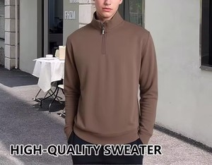 เสื้อฮู้ดซิป ¼ ซิปสำหรับผู้ชาย ผ้าฝ้ายฟลีซ 100% พิมพ์ลายโลโก้ตามสั่ง เป็นมิตรกับสิ่งแวดล้อม เสื้อผ้ากีฬาฤดูหนาว ทรงปกติ - Product Image 2