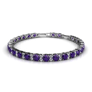 <span class=keywords><strong>Pulsera</strong></span> DE TENIS alegre de alta calidad para mujer, adornada con cristales de <span class=keywords><strong>Swarovski</strong></span> Daisini, <span class=keywords><strong>pulsera</strong></span> chapada en oro de 18K de plata 925 - Product Image 6