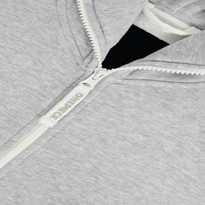 Chándal gris para hombre con capucha, cierre de cremallera, estilo casual con bolsillos laterales, corte regular, 100% algodón, estilo otoñal - Product Image 5