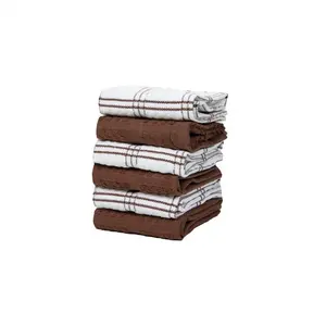 2024 Fully Customizable Ultra Soft Durable Eco Friendly Embroidered Cleaning Brown Washable Disposable Reusable Golf Dish Towels - Product Image 1