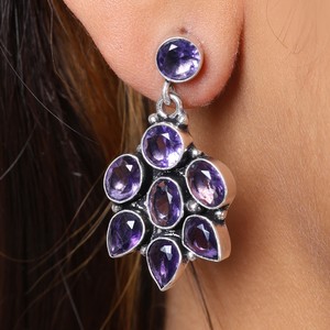 Proveedor Confiable de Pendientes Colgantes de Plata Oxidada con Cristales Bohemios, Accesorios de Moda al por Mayor, Fabricante Directo de Fábrica - Product Image 4