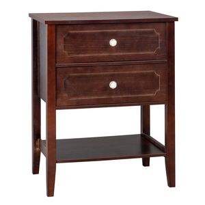 Comodino Moderno Stile Mid-Century con 2 Cassetti per Soggiorno e Camera da Letto - Product Image 1