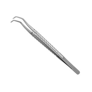Pinces chirurgicales professionnelles micro-tissulaires en acier inoxydable de haute qualité, angulées, à dents DeBakey, fabriquées au Pakistan - Product Image 2