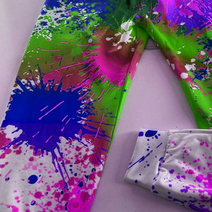 Custom Paint Splatter Color Cotton French Terry <b>Jogger</b> Pants Acid Wash <b>Baggy</b> Wide-Leg Flared Fit Pants In Unique Style - Product Image 3