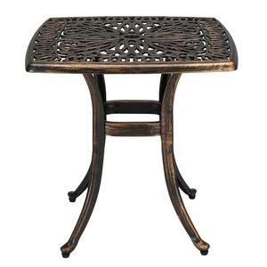 Tavolo da Giardino Quadrato in Alluminio Pressofuso Bronzato da 21,3 Pollici - Product Image 1