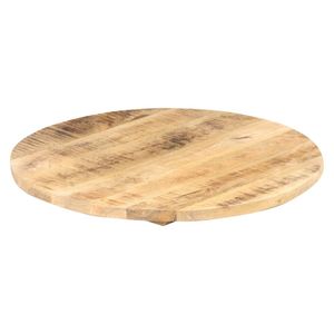 Tavolo da Pranzo in Legno Massello di Mango, Colore Naturale, Piano del Tavolo Lavorato a Mano - Product Image 5
