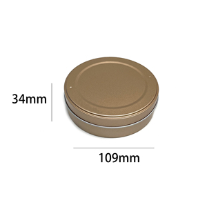 Lata Redonda de Metal Dorado con Tapa de Rosca, Acabado Mate, para Regalos, Manualidades, Envases de Velas, 109 x 34 mm - Product Image 2