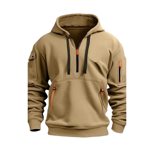 Sudadera con Capucha Lisa al por Mayor para Hombre, Estilo Urbano y Tecnológico con Bolsillos con Cremallera Funcionales y Diseño Urbano Moderno - Product Image 4