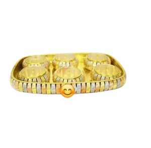 Decorative metal dryfruit <b>container</b> tray premium kitchen storage festive gifting elegant serving organizer luxury home utility - Product Image 1