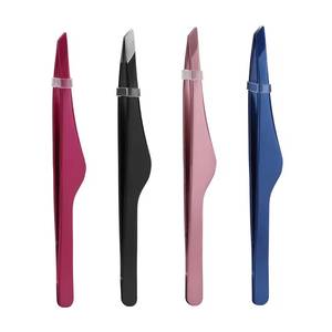 Pinces à cils en acier inoxydable à pointes lisses, logo personnalisé, emballage en tube, outil de beauté de précision, options multicolores - Product Image 2