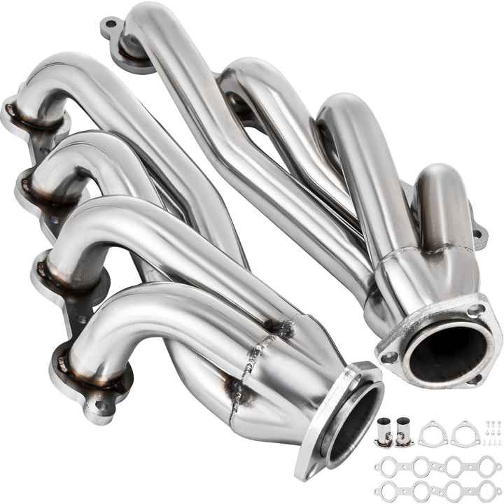 1 5/8\" Stainless Steel LS Swap Exhaust Header Set Shorty Engine Conversion Manifold for Chevy LS1 LS2 Tuning Exhaust Systems