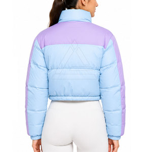 Trendy Women <b>Cropped</b> <b>Puffer</b> <b>Jacket</b> Featuring Lightweight Soft Material For Winter Outfits Travel And Outdoor Adventures - Product Image 5