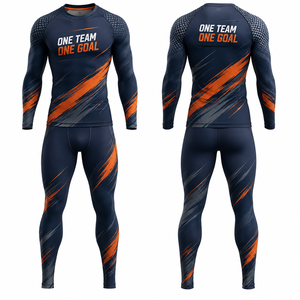 Conjunto de Yoga Deportivo de Manga Larga con Cuello Redondo, Cintura Alta Elástica de Malla, Spandex de Secado Rápido y Patrón Geométrico - Product Image 1