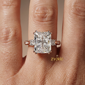 Anillo de Compromiso con Diamante Cultivado en Laboratorio, Corte Radiante, Oro de 14K/18K, Certificado IGI, Anillo de Boda Solitario, Joyería Nupcial de Lujo para Mujer - Product Image 4