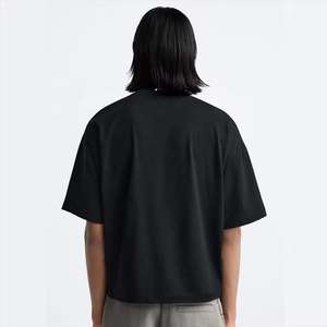 เสื้อยืดคอตตอนดีไซน์ใหม่ปี 2026 แขนสั้นทรงโอเวอร์ไซส์ ตัดเย็บแบบครอป หนานุ่ม สำหรับผู้ชาย สไตล์ลำลอง สตรีทแวร์ - Product Image 4