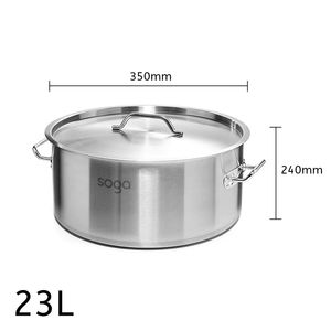 Olla de Acero Inoxidable 18/10 de 23L, Resistente y de Alta Calidad, para Sopas, Guisos y Cocción al Vapor, Ideal para Catering - Product Image 5